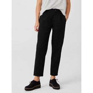 EILEEN FISHER Organic Cotton Denim Tapered Pant Sz 4 Black